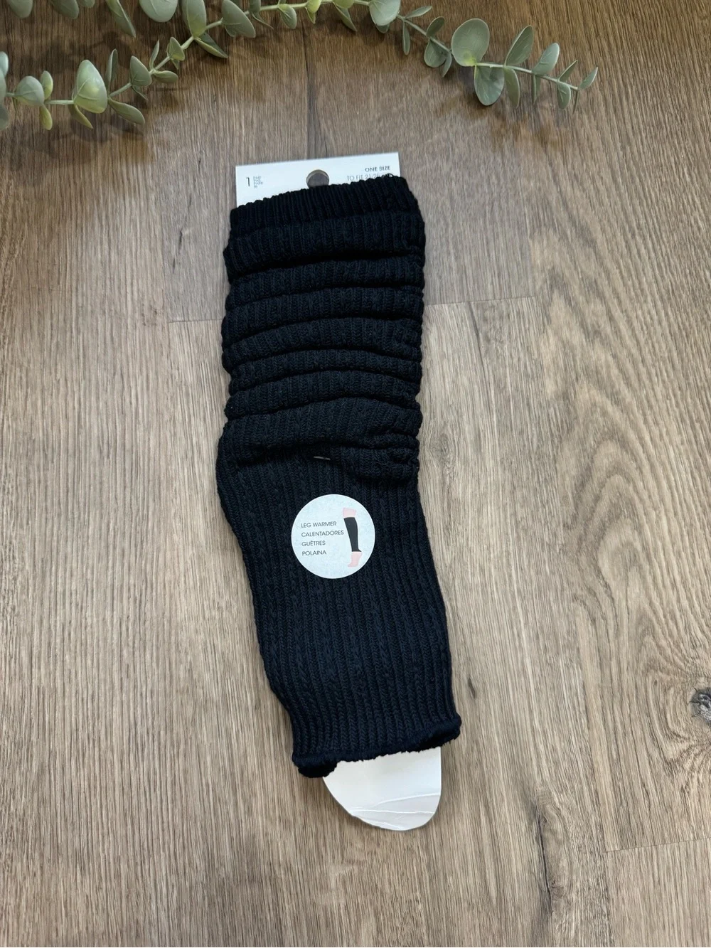 Black Knit Slouchy Leg Warmers One Size NWT
